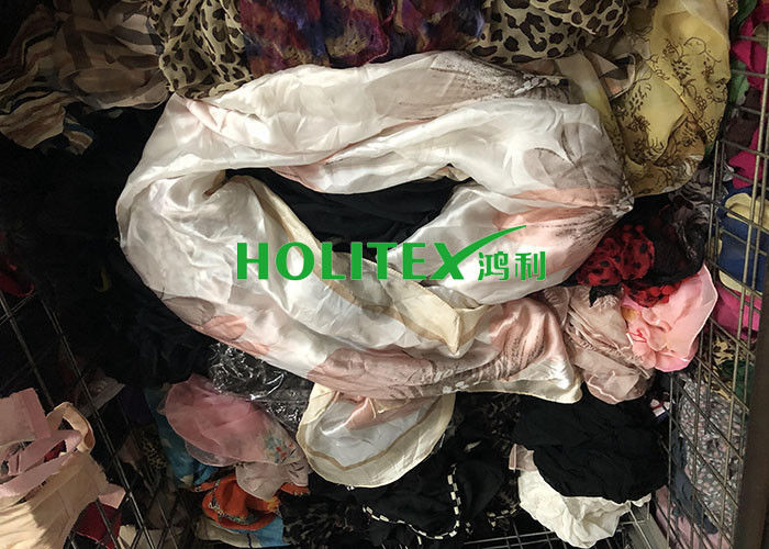 Female Second Hand Scarves / Used Scarves Silk Material For Southeast Asia